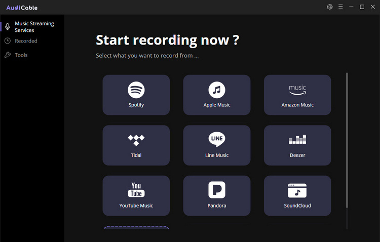 main interface of AudiCable