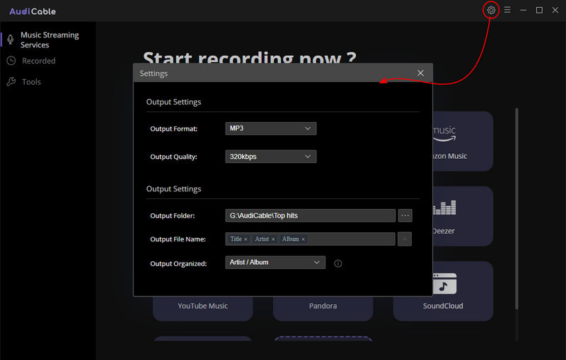 output settings of podcasts