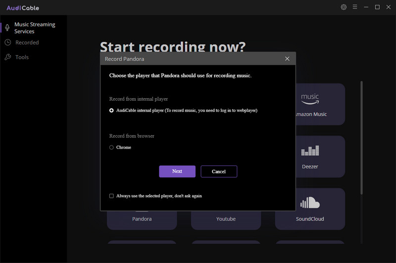 Choose the Recording Player