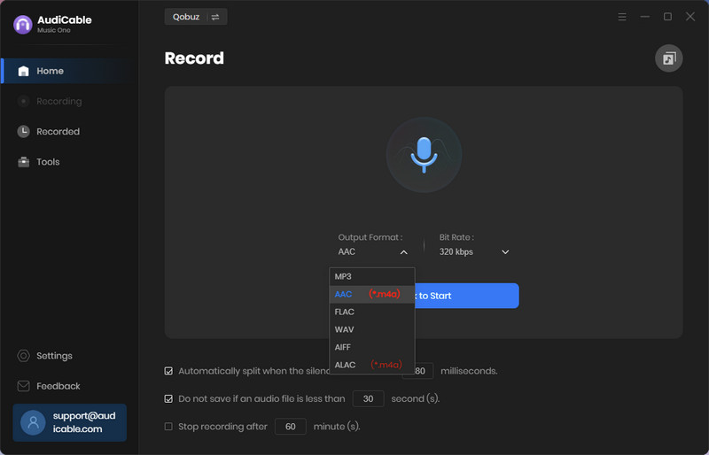 Record from Qobuz Web Player