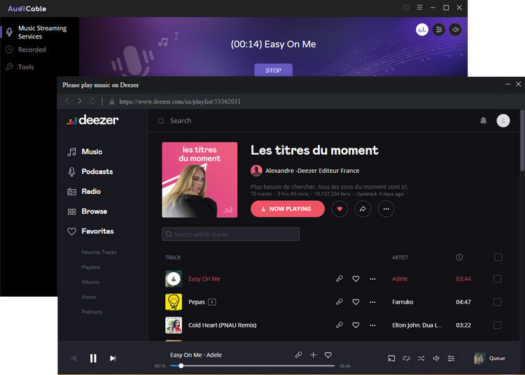 recording deezer music