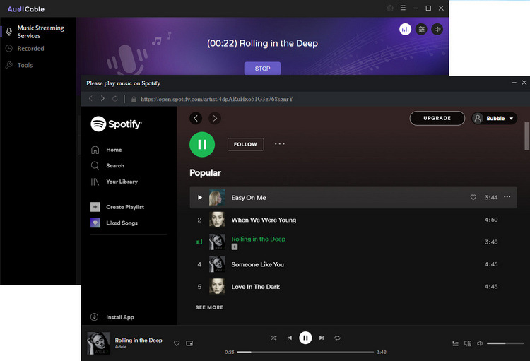 recording Spotify music