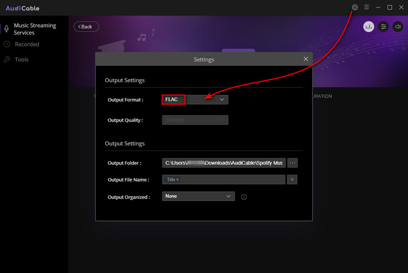 Choose FLAC as Output Format