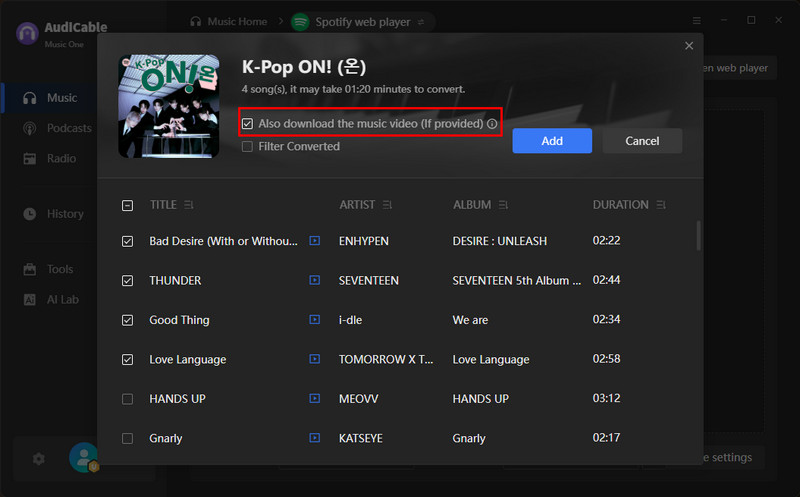 Load Spotify Music Videos