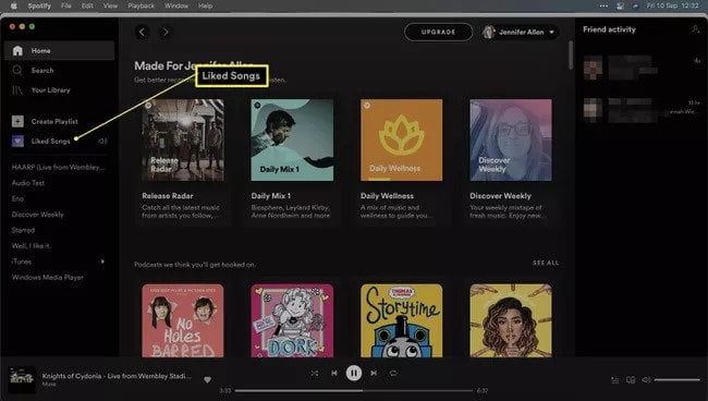 Click Spotify Liked Songs