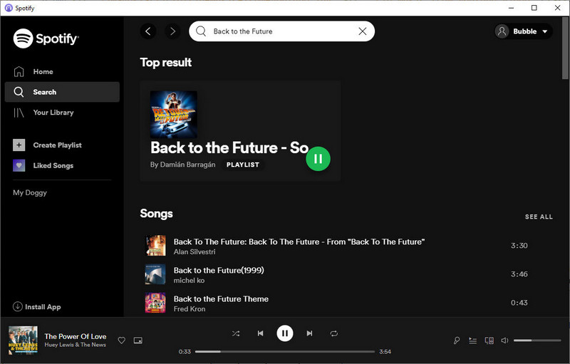 download songs in Back to the Future