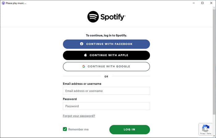 log in spotify