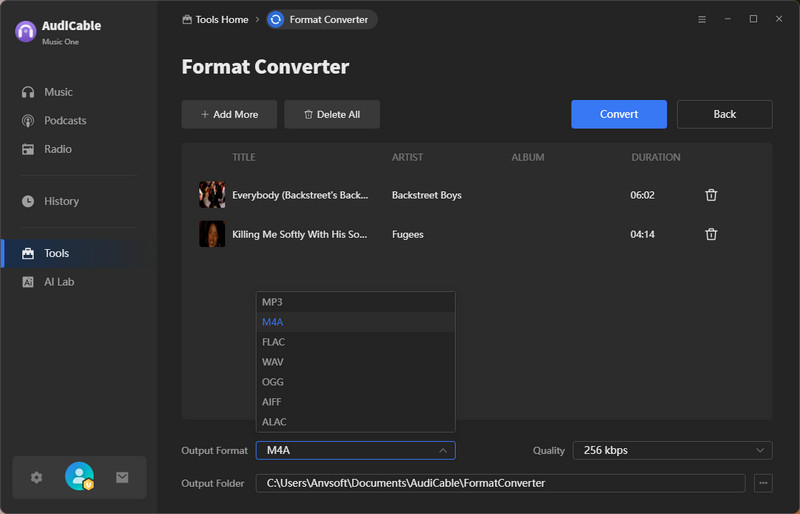 Format Convert to M4A